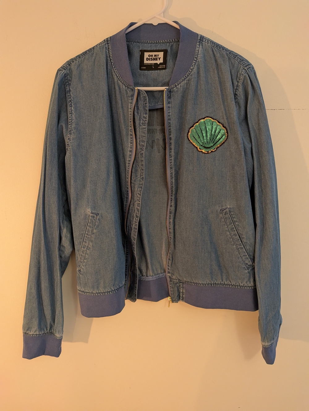 Disney Little Mermaid Denim Bomber Jacket